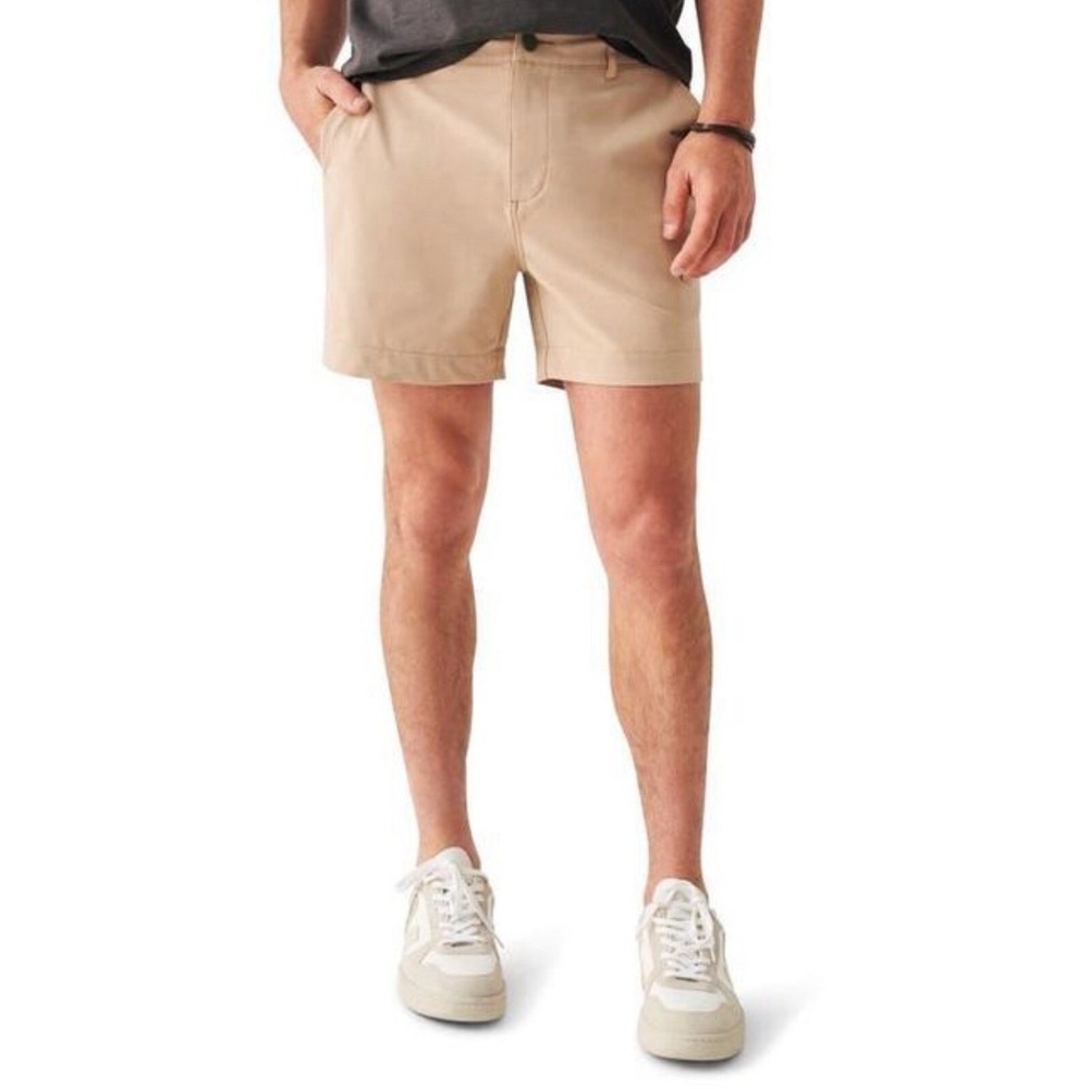 Faherty Brand Mens All Day Shorts 5 Inch Inseam Khaki Tan Size 40 MBC0103 NEW